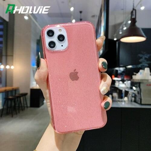 Glitter Transparent Soft TPU Silicone Cases Cover For Apple iPhone 11 Pro Max 7 8 6 6s Plus X XR XS Max Phone Cases Coque funda