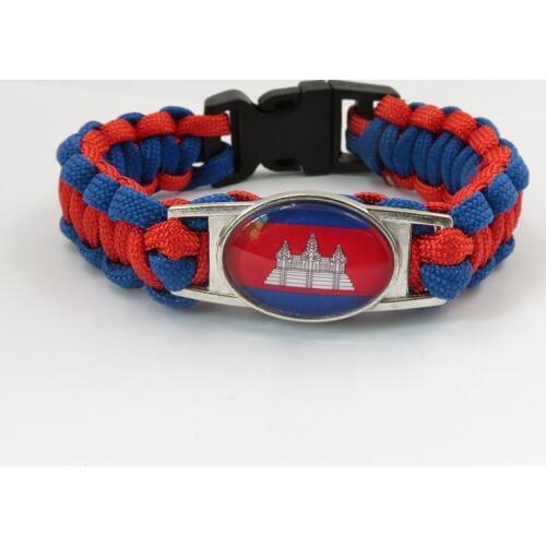 Infinity love cambodia bracelet cambodia country bracelet fashion man and woman handmade rope bracelet cambodia flag