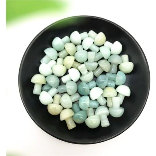 1/2Pcs Lovely Natural Amazonite Mushroom Shaped Polished Stone Decor Healing Gift Natural Stones and Minerals
