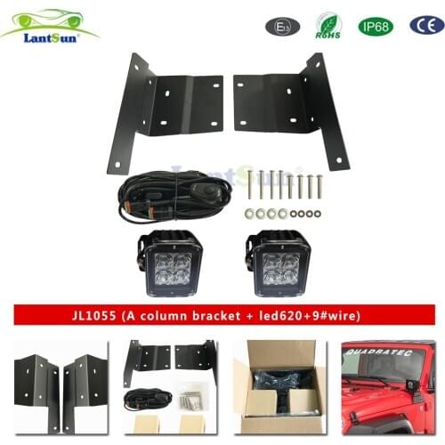 For Jeep JL for for wrangler 2018+ a- bracket with lamp (LED620*2pc+wire) LED 20w 1800lm spot beam Lantsun JL1055 Steel