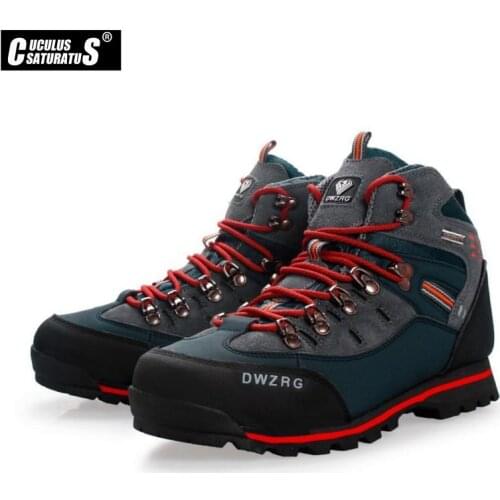 Breathable man Hiking boots Mens Outdoor waterproof Hiking boots Anti-skid Leather Climbing Boots hiking Shoes 40-45 8037