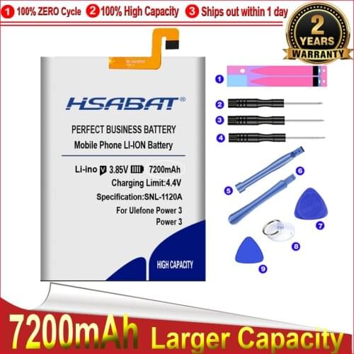 HSABAT 0 Cycle 6600mAh Battery for Ulefone Power 3 3S High Quality Mobile Phone Replacement Accumulator