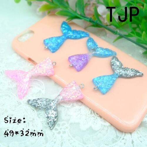 Kawaii Mermaid Tail Charms Pendants for DIY decoration bracelets necklace earring key chain Jewelry Making
