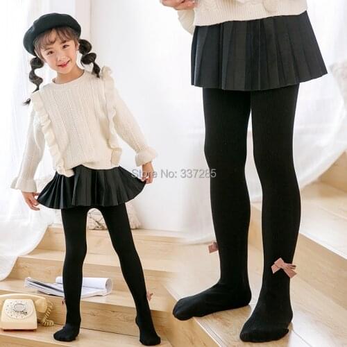 Spring baby girls cute bow tights princess lovely stripe infant child tights autumn cotton warmer pantyhose for children kids