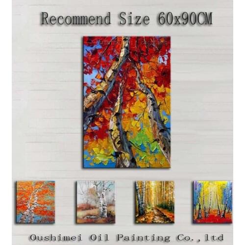 Top Supplier Wholesale High Quality Abstract Knife Trees Oil Painting On Canvas Thick Decorative Tree Painting For Living Room
