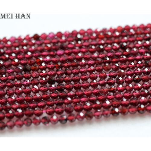 Meihan Free shipping natural faceted garnet 2.2mm (10 strands/set) round loose beads stone for jewelry design DIY making