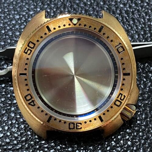 MOD CUSN8 Bronze 6105 turtle Sapphire Crystal Watch Case Fit For Japan NH35A/NH36A Automatic Movement