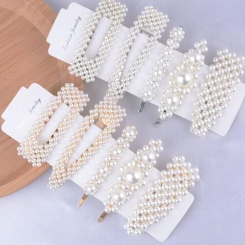 5PCS/set Fashion Womens Pearl Hair Clip Hair Clip Set Snap Hair Clip Girl Soft Hair Clip Headdress Hair Clip Jewelry Jewelry