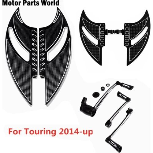 Motorcycle CNC Driver Floorboards Shift Lever Brake Arm Kit Black Fit For Harley Touring Electra Glide Road Glide FLHR 2014-Up
