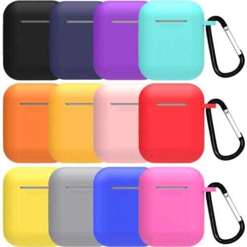 Mini Soft Silicone Case For Apple Airpods Bluetooth Wireless Earphone Shockproof Cover Multiple Colour Anti-lost Protector Case