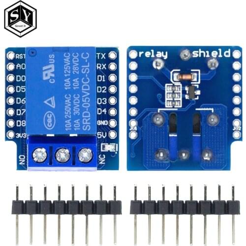 1Set One Channel Wemos D1 Mini Relay Shield Wemos D1 Mini Relay Module for ESP8266 Development Board 1 channel