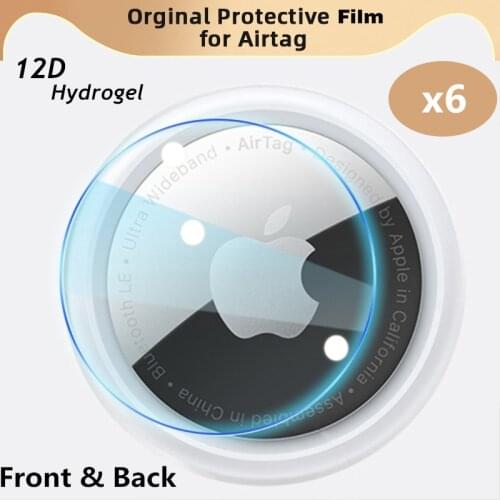 Original for apple airtag hd hydrogel protective film screen protector guard front and back airtags tracker keyring case holder