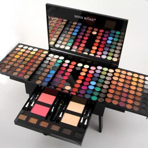 180 colors matte nude shimmer eyeshadow palette makeup set with brush mirror Shrink professional Cosmetic case makeup kit