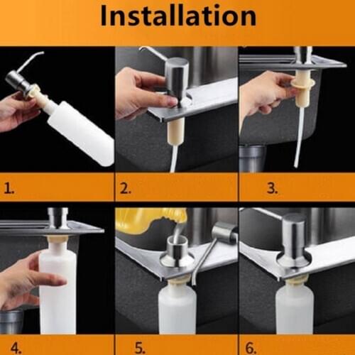 Portable Sink Liquid Soap Pump Bottle Stainless Steel Head Hand Sanitizer Organizer Case Household Kitchen Soap Dispensers