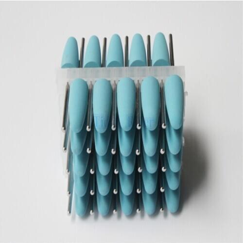 50/Pcs Dental Silicone Polishers Diamond Burs Hilt Super-Fine Dentist Lab Polishing Bur Accessiores 2.35mm Blue