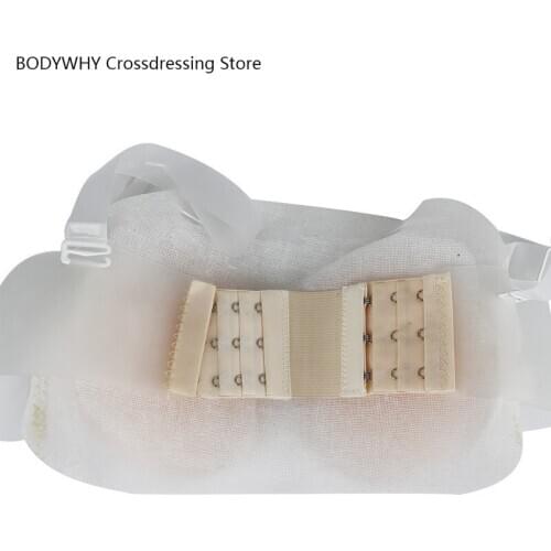 Silicone Prosthetic Fake V-neck Breast Cross Section 8CM Widened Transparent Invisible Shoulder Strap Conjoined Soft Fake Breast