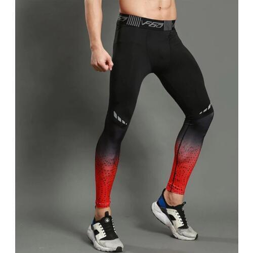 Sports Pants Men Polyester Elastic Quick Dry Breathable Stretch Slimming Compression Tights Trousers Fitness Mens Sportswear