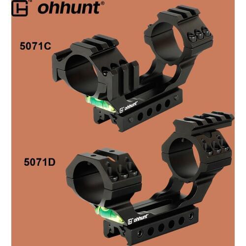 Ohhunt Tactical Riflescope Mount Cantilever Dual Rings with Spirit Bubble Level 11mm to 20mm Picatinny to Dovetail Rail 2 Style