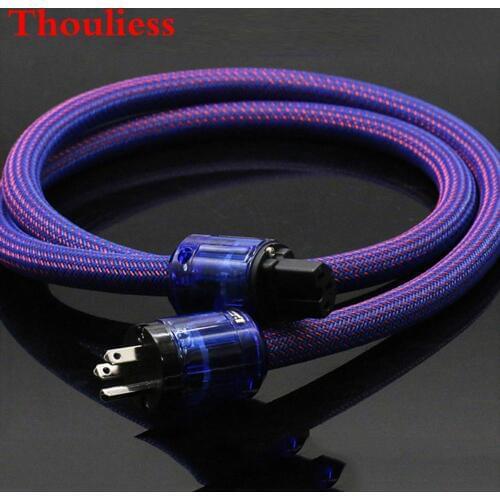 Thouliess Hi-End 400 Pure Red Copper HIFI Power Cable EU/US p-037/P-037E Power Plug Socket Connector AMP CD Player Power Cable