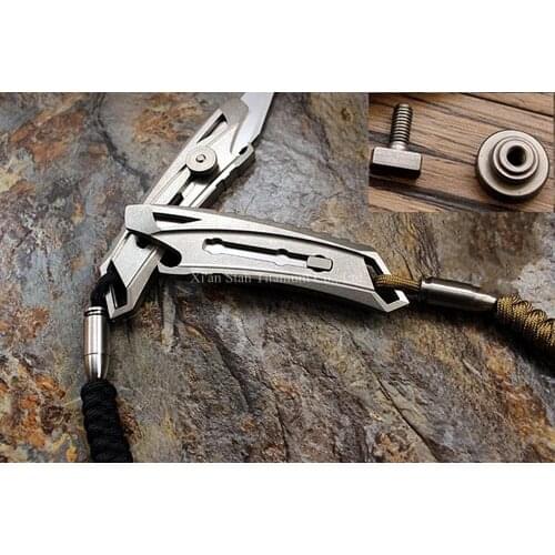 Titanium TC4 Sliding Blade Cutter Art Knife Numerical Control cutting 123mm Long Shell Stonewashed Surface Light Weight 78g/pc