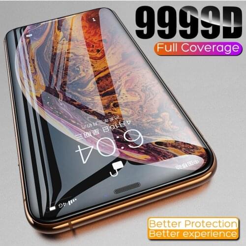 9999D Full Cover Glass For iPhone 11 12 Pro XS Max X XR 12 mini Screen Protector iPhone 8 7 6 6S Plus Tempered Glass Film Case
