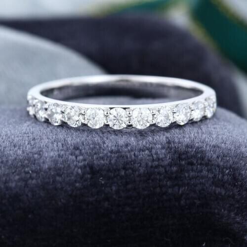 EDI Delicate Ring 14k White Gold Natural Conflict-Free Diamond Wedding Band Stacking Matching Anniversary Ring Gift Jewelry