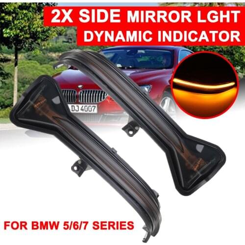 For BMW 5/6/7 Series G30 G31 G32 1 Pair Led Car Daytime Fog Day Running Lights Rearview Mirror Dynamic Strobe Strip Turn Lamp