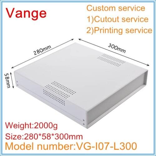 1pcs/lot powder coating chassis project box 280*58*300mm iron sheet metal instrument housing shell plastic panels for PCB device
