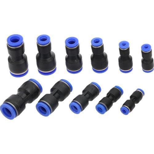 1pcs Pneumatic Fittings Push In Straight Reducer Connectors For Air Vacuum Water Pipe Plastic Pneumatic Parts 4mm-16mm OD Hose