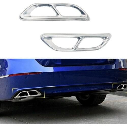 2Pcs Car Stainless Rear Cylinder Exhaust Pipe Cover Trim for Honda Accord 2018-2020
