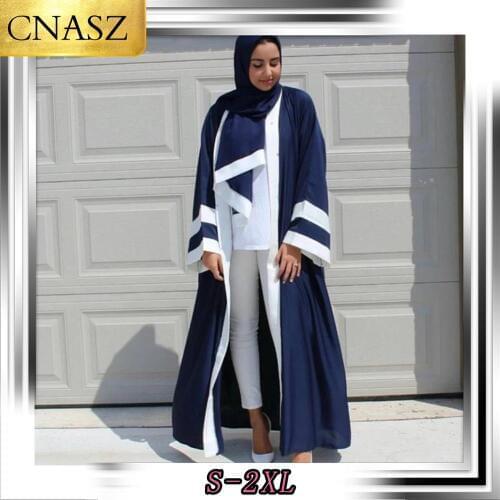2019 Middle Eastern Abaya Muslim Simple Robes with Headscarves and Belts Cardigan wide for women long sleeve dress djellaba