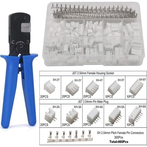 460 Pcs DuPont Terminal SET & Crimping Pliers 0.08-0.5mm 28-20 AWG Crimp Range Crimper XH2.54/PH2.0/ZH1.5/SH1.0/ 2.0/2510 Tools