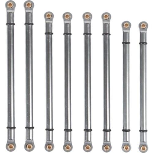 8Pcs Metal Link Rod Pull Rod Set 313MM Wheelbase for 1/10 RC Crawler Car Axial SCX10 Upgrade Parts Accessories