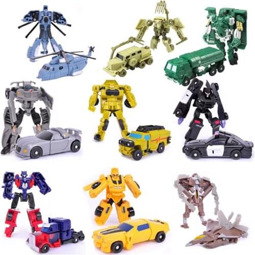 9pc/Set Mini Robot Car Toys Transformation Cars Kid Action & Toy Figures Plastic Deformation Boys girls Gifts For Children B1081