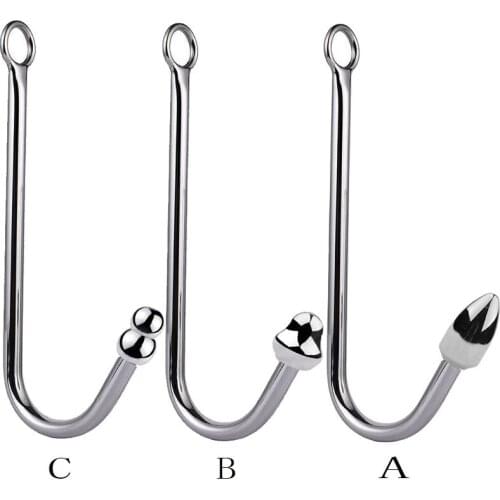 Stainless Steel Anal Hook Removable Replaceable Big Anal Plug Metal Anal Expandable Butt Plug Massage Stimulator Anal Sex Toys