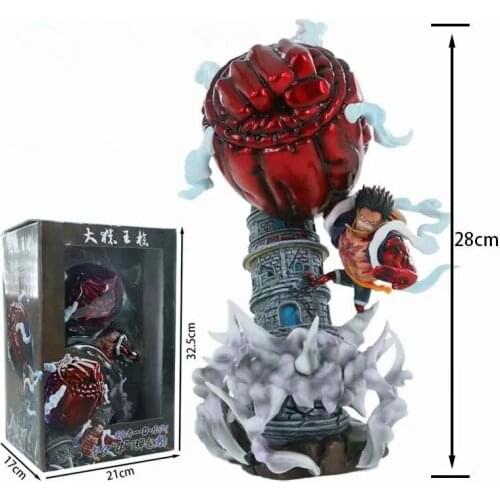 Anime Monkey D Luffy GEAR Fourth KONG GUN Battle Ver. GK PVC Action Figure Statue Collection Model Toys Doll Gift 28cm