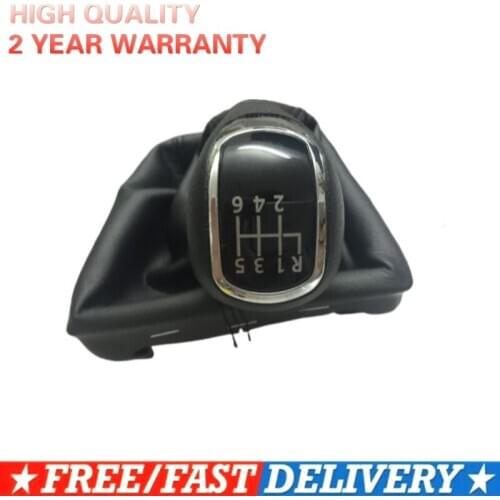 Free Shipping 6 Speed Gear Shift Knobs With Giator Leather Boot For Skoda 3T II 09-12 SUPERB II 08-12 MK2 II 2