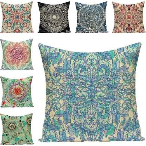 Vintage Floral Pattern Designs Cushion Cover Decorative Pillow Cases Geometric Chair Cushions Car Seat Accessories Home Decor