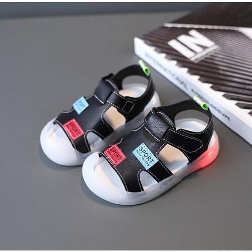 2021 Size 21-30 Led Sandals for Children Light Up Beach Sandals 1-6 Years Fashion Non-slip Beach Sandals Glowing Shoes for Baby