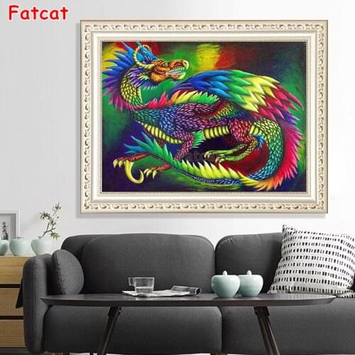 Fantasy Diamond Painting Colorful Dragon 5D DIY Diamond Embroidery Cartoon Picture Of Rhinestone Cross Stitch Decor Home PP1996