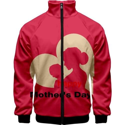 2021 Latest Mothers Day 3D Print Stand Collar Hoodie Hip Hop Men Women Zipper Hoodies Jacket Sweatshirts Clothes