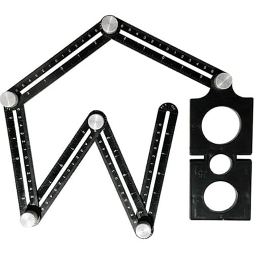 Measuring Tools Six Fold Ruler Laser Calibration Adjustable Aluminum Multifunction Tile Hole Locator Folding Ruler Multi Angle