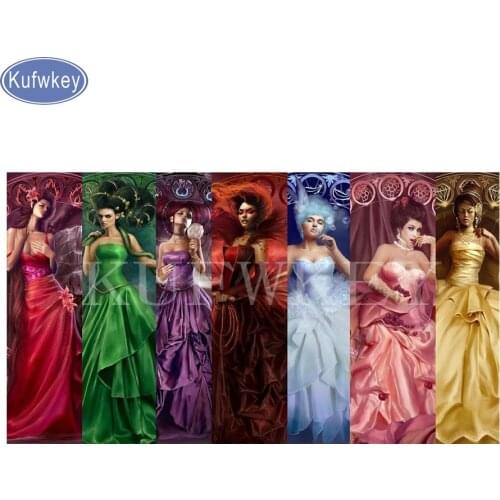 Full Square/Round Drill 5D DIY sexy lady diamond painting color princess wall art mosaic full embroidery Cross Stitch Home Decor