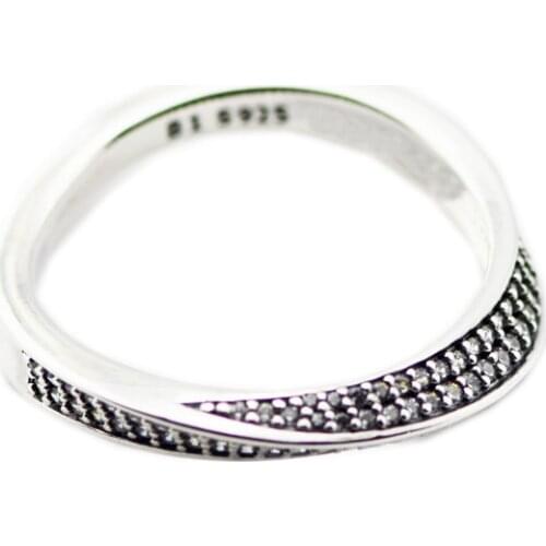 CKK 925 Sterling Silver Elegant Waves Ring For Women Original Jewelry Making Fashion Anniversary Gift