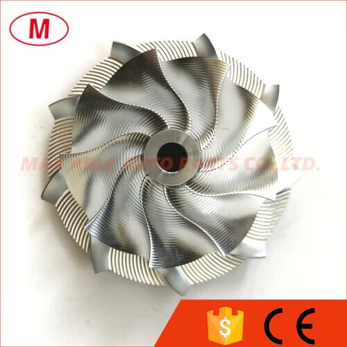 K26 55.40/77.00mm 9+0 blades Performance Turbo Billet compressor wheel/Aluminum 2618/Point Milling for Turbocharger Cartridge