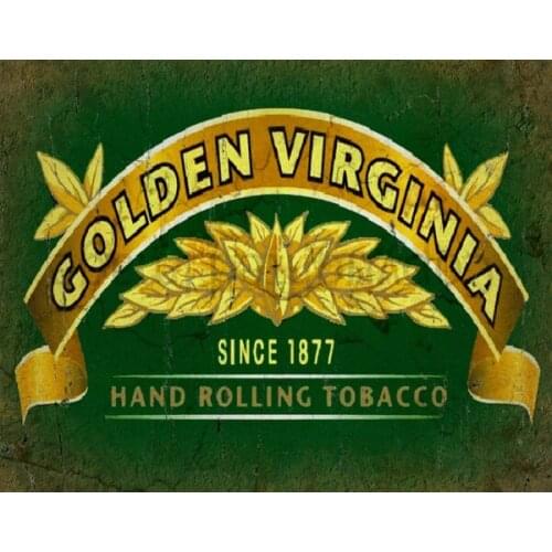 Golden Virginia Tobacco Metal Tin Sign Retro Metal Sign Metal Poster Metal Decor Wall Sign Wall Poster Wall sign