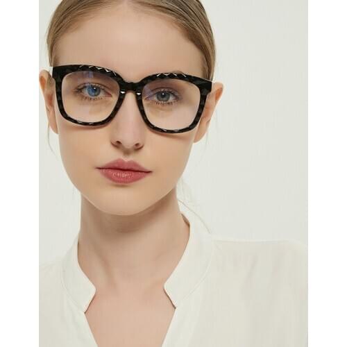 Fashion Womens Glasses Korean Style Comfortable Shooting Wave Pattern Square Blue Light Glasses Flat Mirror Glasses Eyewear