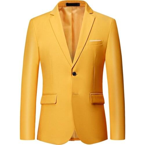 11 Colour Large Size S-6XL Boutique Fashion Slim Solid Color Casual Business Mens Blazer Suit Jacket Coat Groom Wedding Dress