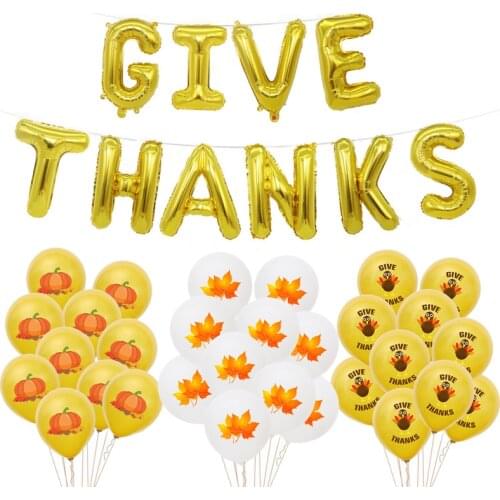 Thanksgiving balloon set 10 pcs 12 inch Thanksgiving turkey pumpkin maple leaf latex balloons festive party decoration balloons