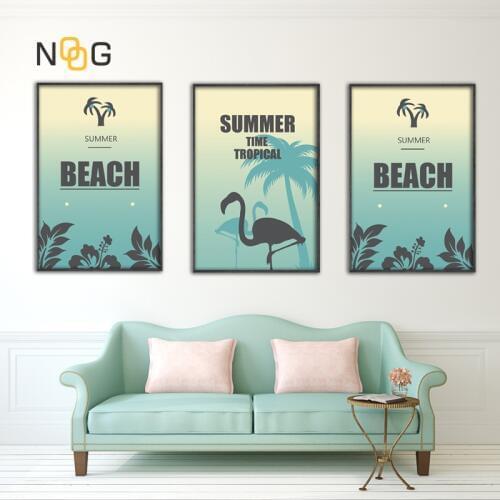 IOIOI Beach Flamingo Wall Art Poster Wall Pictures Simple Posters And Prints Canvas Painting Canvas Prints For Nordic Room Decor